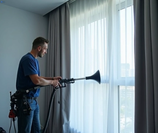 Professional curtain steam cleaning process equipment Matty Curtain Cleaning north-epping-nsw